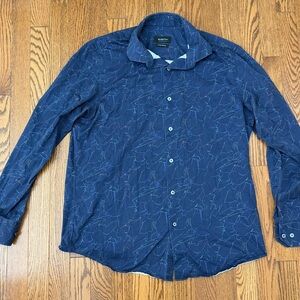 Bugatchi OoohCotton Tech Button-Up Shirt – Large – 8-Way Stretch